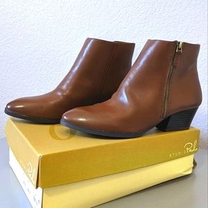 Studio Paolo Zippered Low Heel Ankle Boots, Medium Brown, Size 8M